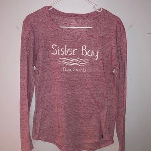 RW Rag Wear USA “Sister Bay - Door County” Pink Heathered Long Sleeve sh…